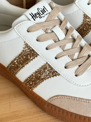 Alternate view of Corkys Heads Up Gold Glitter Trainer Sneaker
