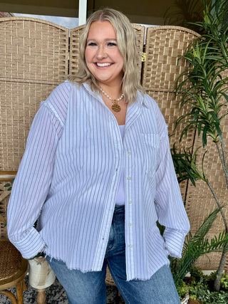 Alternate view of Drove All Night Pinstripe Boho Oxford
