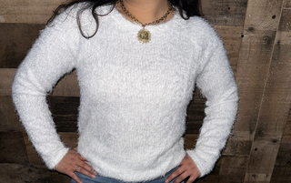 Mohair Long Sleeve Crewneck Sweater Top (3 COLORS)