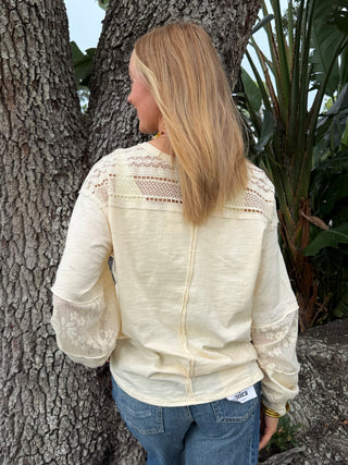 Sure Thing Natural Long Sleeve Top
