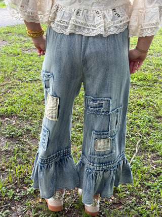 Front Row Seats Star Patchwork Crop Pants
