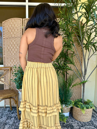 Beyond Basics Ribbed Knit Tank DARK CHOCOLATE