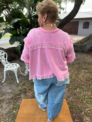 Alternate view of Destined To Be PINK Boho Ruffle Top
