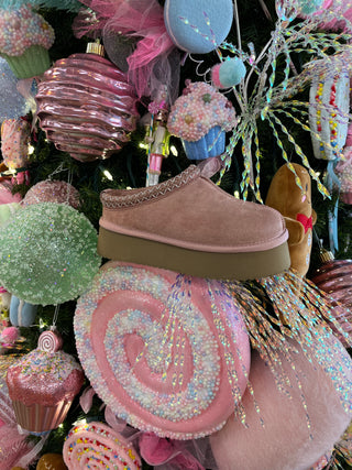 Corkys Black Friday Pink Mini Boot Platform Slippers