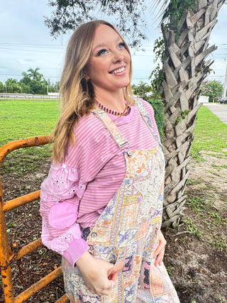 Good Luck Babe Orchid Stripe Top OVERSIZED

