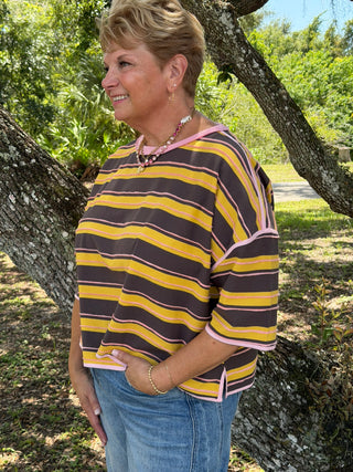 Hello Honey Stripe Boxy Top
