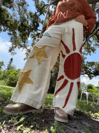 Cosmic Cutie Ivory Wideleg Pants
