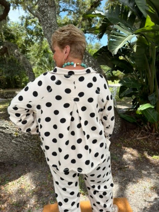 The Sweet Spot Ivory & Black Dot Pant Set
