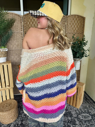Weren't for the Wind CREAM Cardigan Sweater OVERSIZED
