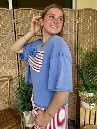 Alternate view of America the Beautiful Frills Top OVERSIZED
