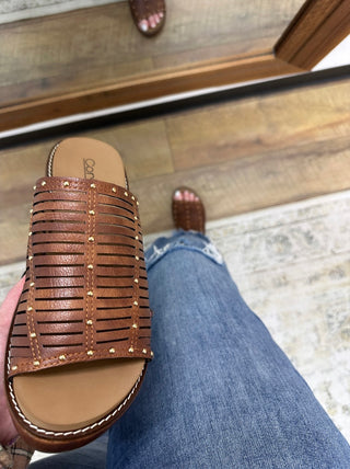 Alternate view of Corkys Much Better Bourbon Strappy Wedge
