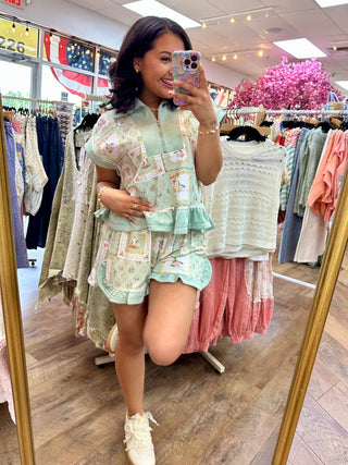 Alternate view of Birds of a Feather Sage Duck Short Set
