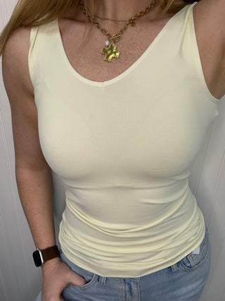 Alternate view of IVORY Buttery Soft Reversible Seamless Tank
