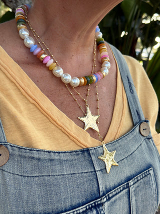 Pearl Rondelle Candy Bead Magnetic Necklace
