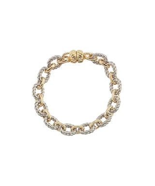 Silver & Gold Cable Link Magnetic Bracelet
