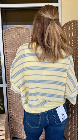 Alternate view of Lemon Drop Striped Sweater Top
