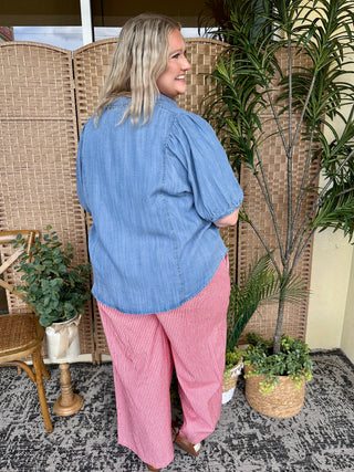Alternate view of Simple & Sweet Chambray Top
