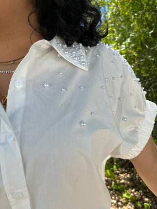 Alternate view of White Precious Pearl Top
