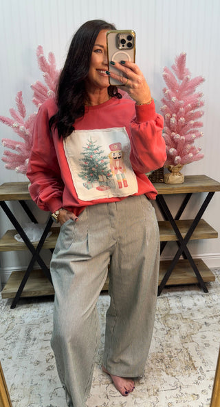 Fantastic Fawn Dark Green Stripe Wide Leg Pocket Pants