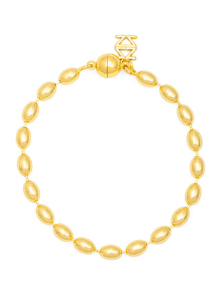 Gold Rice Bead Magnetic Closure Bracelet
