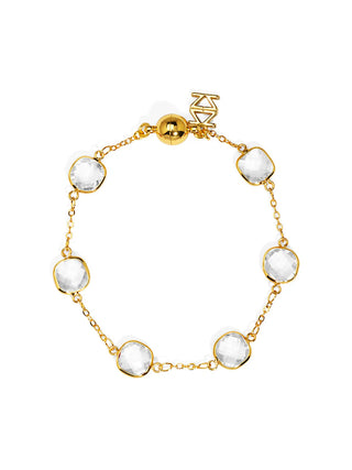 Clear Crystal & Gold Magnetic Bracelet
