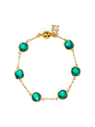 Emerald Crystal & Gold Magnetic Bracelet
