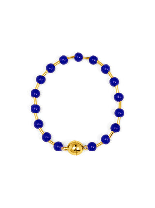 Cobalt Blue Glass Bead Magnetic Bracelet
