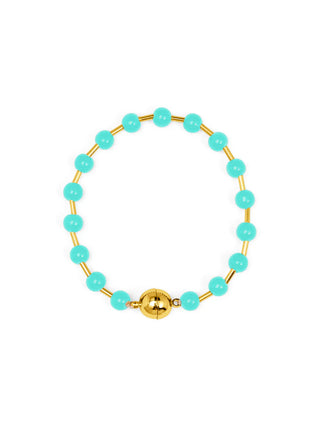 Turquoise Glass Bead Magnetic Bracelet
