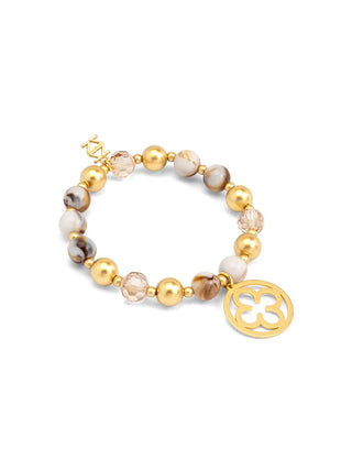 Florence Beige & Gold Stretch Bracelet
