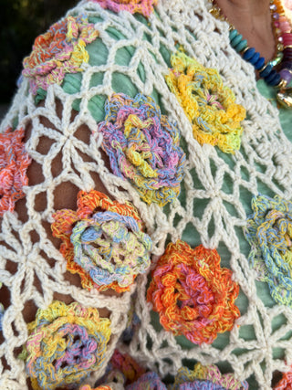 Carnival Bloom Floral Crochet Cardigan OVERSIZED
