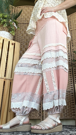 Alternate view of POL Lace & Barrel Dreams Pink Jogger
