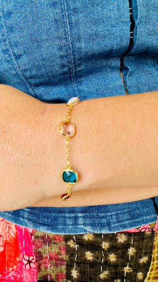 Confetti Crystal & Gold Magnetic Bracelet
