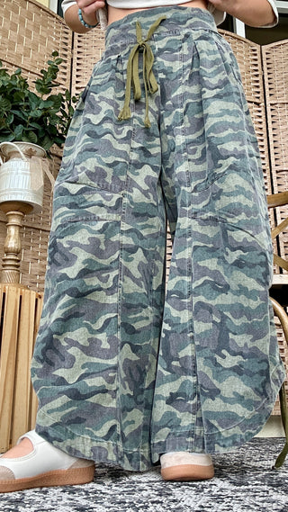 Alternate view of Rolling in Ruched Camo Pants
