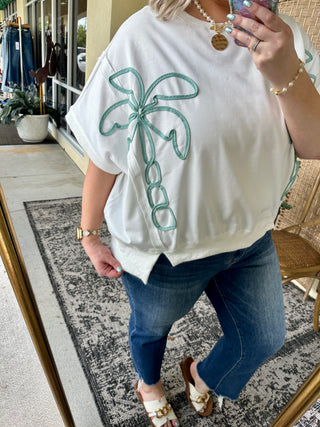 Alternate view of Kokomo Palm Tree Terry Top Oversized
