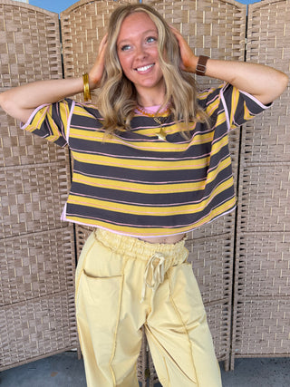 Hello Honey Stripe Boxy Top
