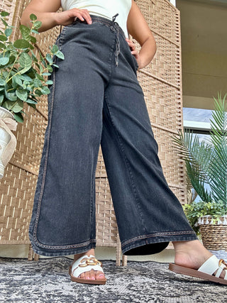 Alternate view of Easel Black Denim Everyday Pants
