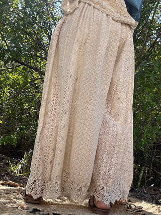 Alternate view of Young Threads Boho Latte Lace Wide Leg Pants
