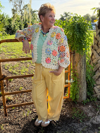 Carnival Bloom Floral Crochet Cardigan OVERSIZED
