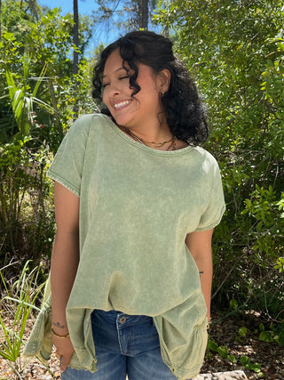 Alternate view of Green Ruffle Bottom Top
