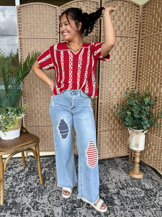 Alternate view of Easel Freedom Factory Distressed Jeans
