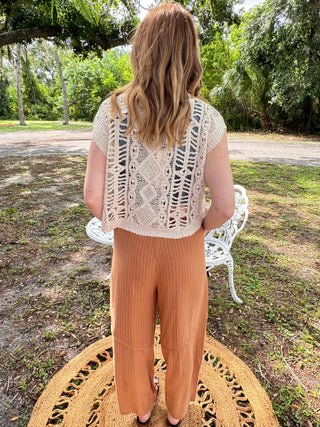 Alternate view of Walking on a Thin Line CAMEL Relaxed Fit Pants
