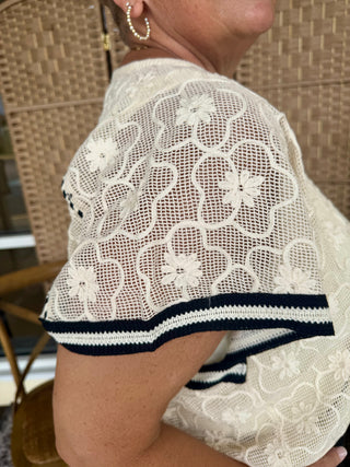 Alternate view of Human Nature Ivory Embroidered Top
