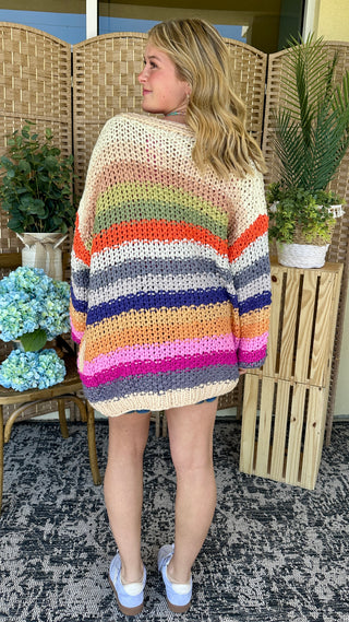 Alternate view of Weren't for the Wind CREAM Cardigan Sweater OVERSIZED
