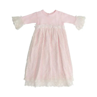 Haute Baby Precious Blush Pink & White Lace Infant Gown