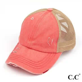 Stylish coral hat from Initial This Hat Bar with a chic design, perfect for summer fashion.