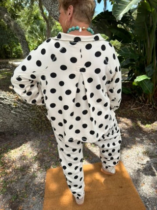 The Sweet Spot Ivory & Black Dot Pant Set
