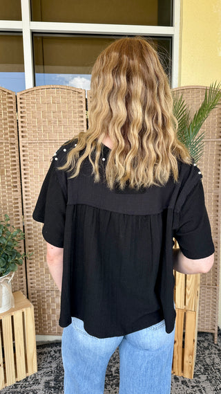 POL Black & Pearl Lace Darlin' Top
