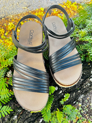 Alternate view of Corkys What About Now Black Wedge Sandal
