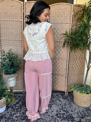 Alternate view of POL Cream Ruffle Tier Top

