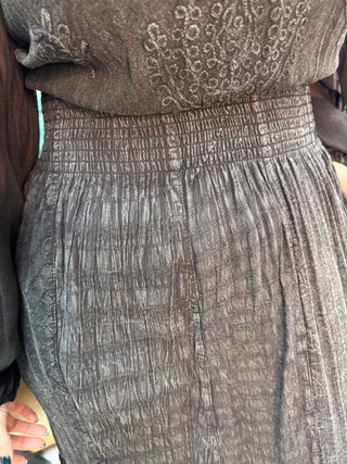 Young Threads Black Vintage Boho Embroidered Maxi Dress